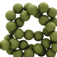 Acrylic beads 4mm round Matt Olive green